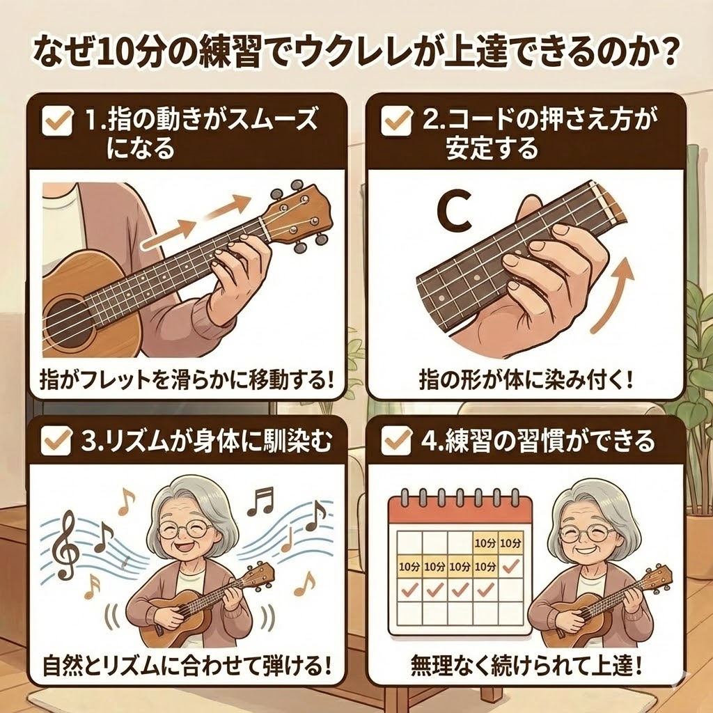 なぜ毎日10分の練習でウクレレが上達できるのか？