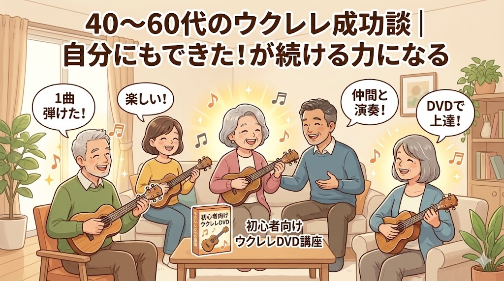 40〜60代のウクレレ成功談｜自分にもできた！が続ける力になる