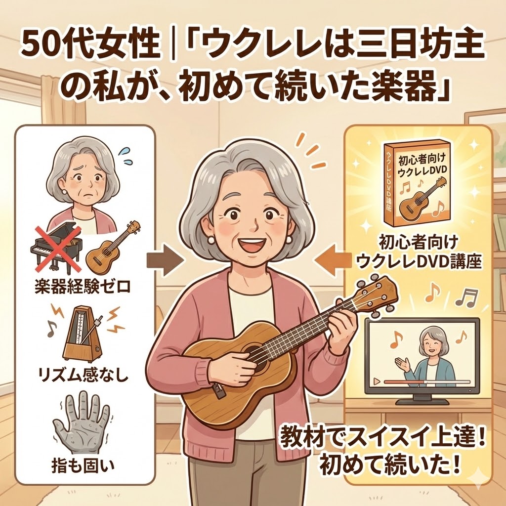 50代女性|「ウクレレは三日坊主の私が、初めて続いた楽器」