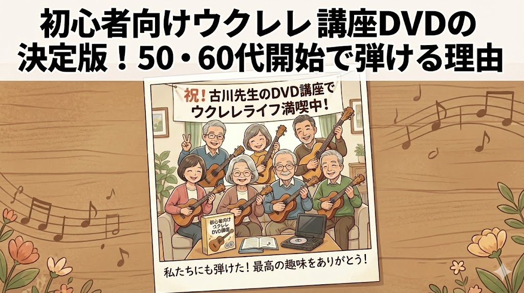 初心者向けウクレレ講座DVDの決定版！50・60代開始で弾ける理由 | 50