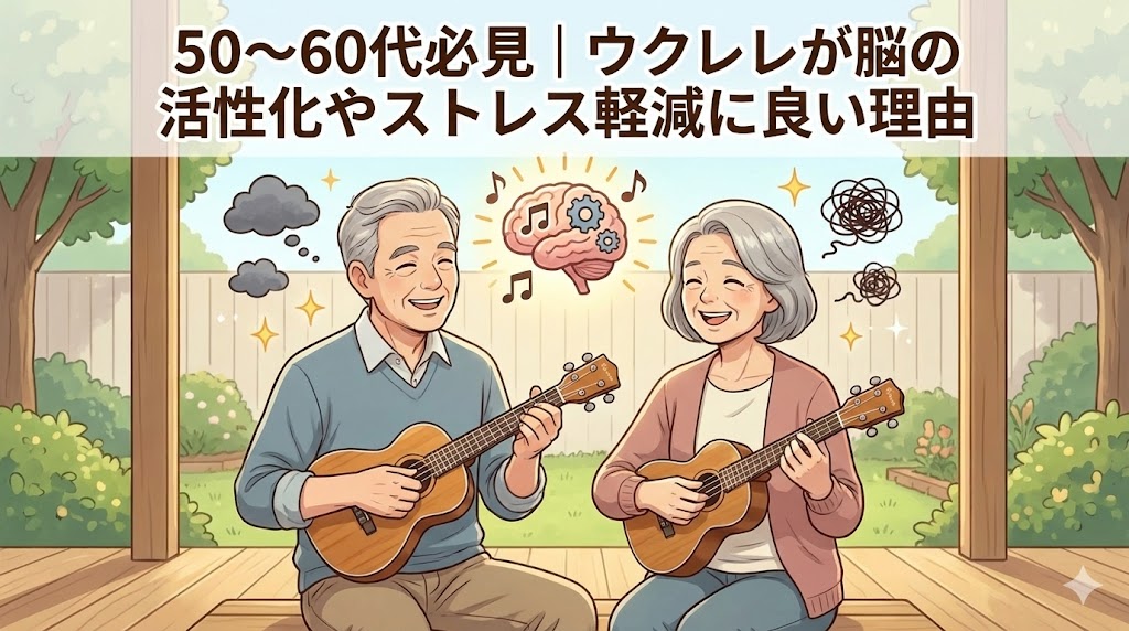 50〜60代必見｜ウクレレが脳の活性化やストレス軽減に良い理由