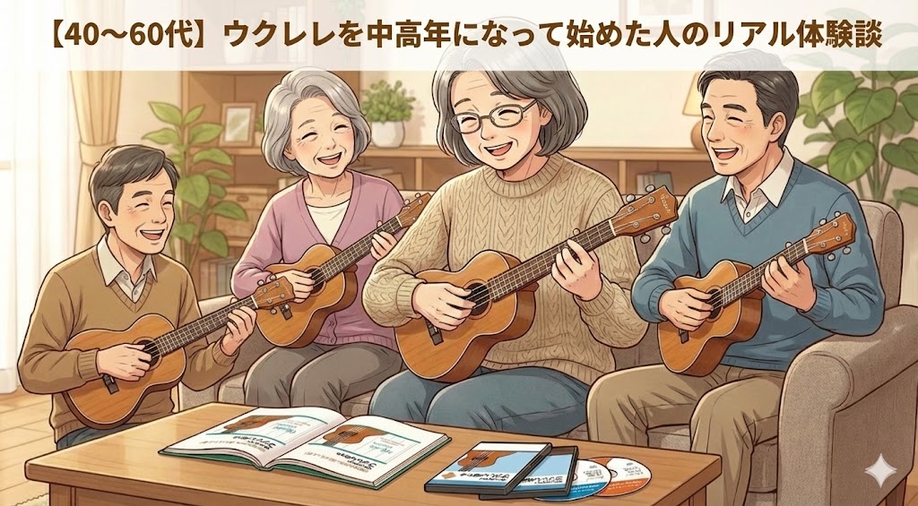 【40〜60代】ウクレレを中高年になって始めた人のリアル体験談